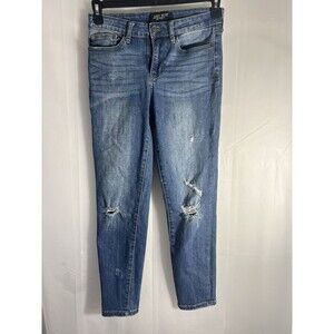 Judy Blue Womens Size 27 Blue Jeans Relaxed Fit Distressed Style JB8271DK